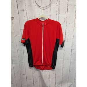 Bontrager Starvos Jersey Cycling Shirt Adult Medium Full Zip Pocket Red Semi Fit